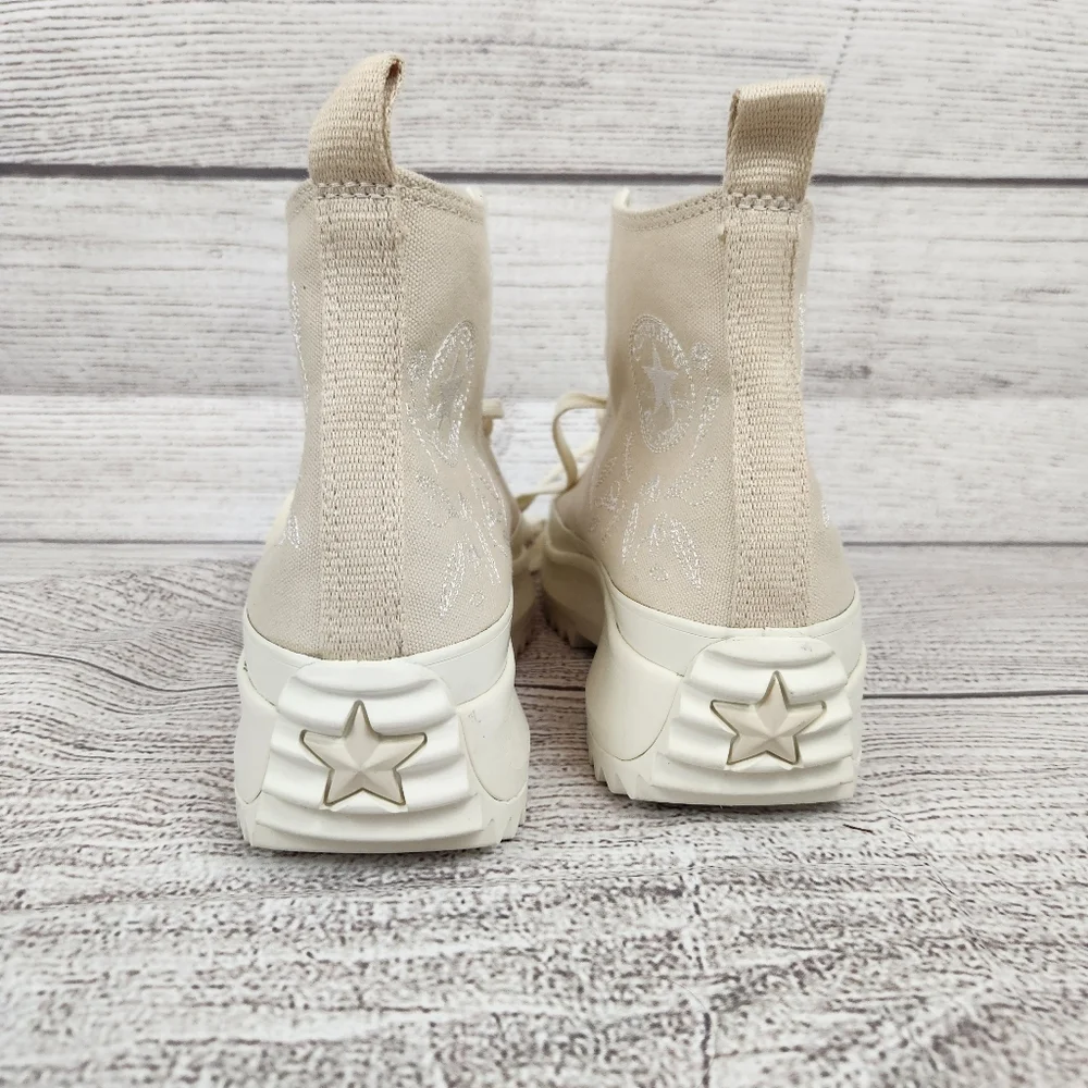 Converse Run Star Hike Platform Embroidered Floral - Natural Ivory/Egret/White